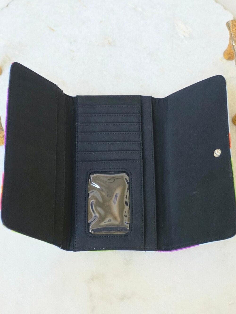 Vintage Kate Spade New York Daisy Print Envelope Wallet Y2K - Picture 3 of 7
